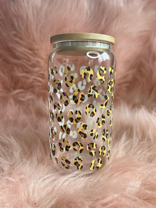 Cheetah Glass cup